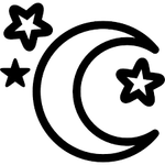 Safety Reflective Crescent Moon & Stars Iron-On